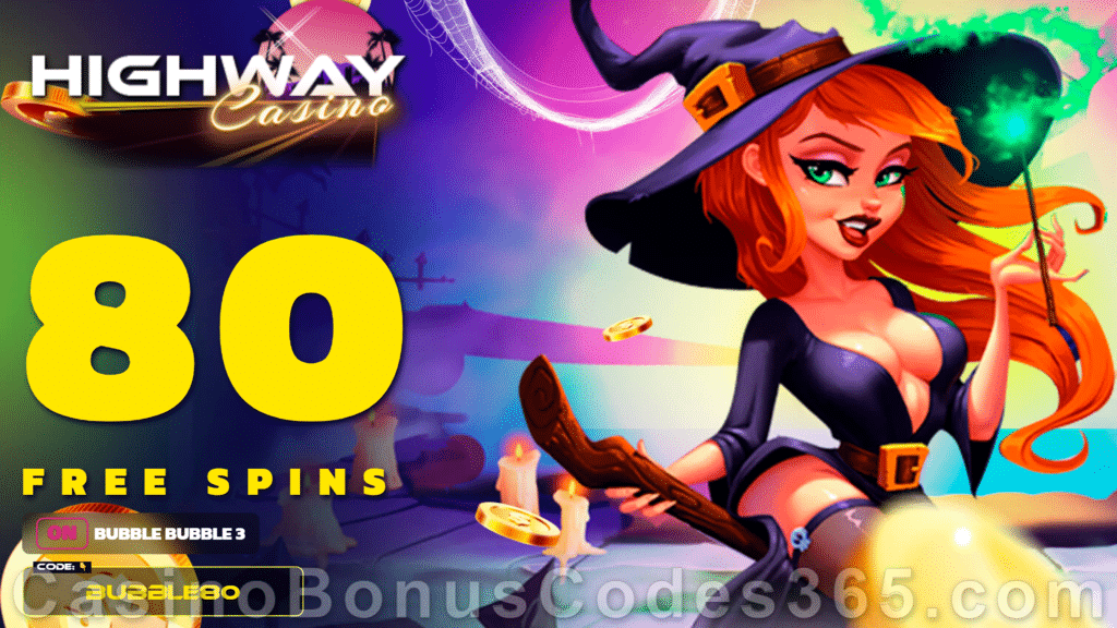 Highway Casino 80 FREE RTG Bubble Bubble 3 Spins No Deposit New Players Promo