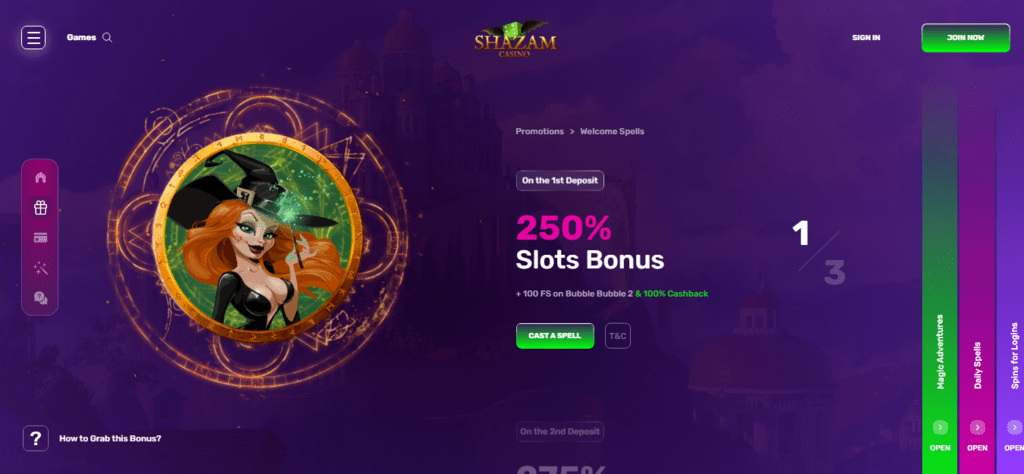 Shazam Casino Welcome Bonus