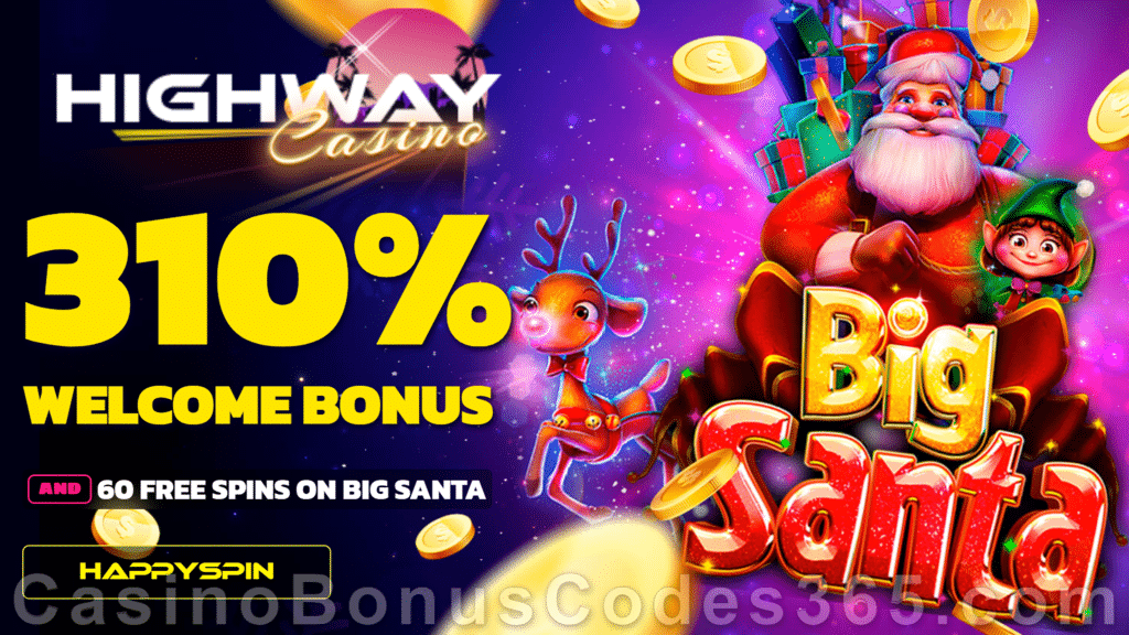 Highway Casino 50 FREE RTG Big Santa Spins No Deposit New Players Promo