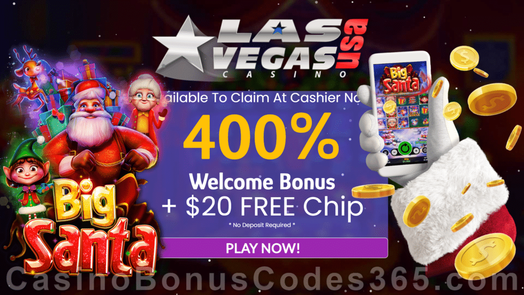 Las Vegas USA Casino RTG Builder Beaver $20 FREE Chip plus 400% Match Welcome Bonus Special Thanksgiving Deal