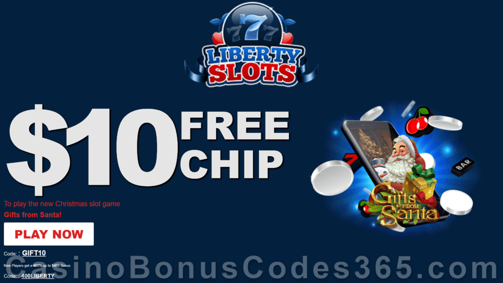 Liberty Slots 50 FREE Gifts from Santa Spins New WGS Game No Deposit Deal