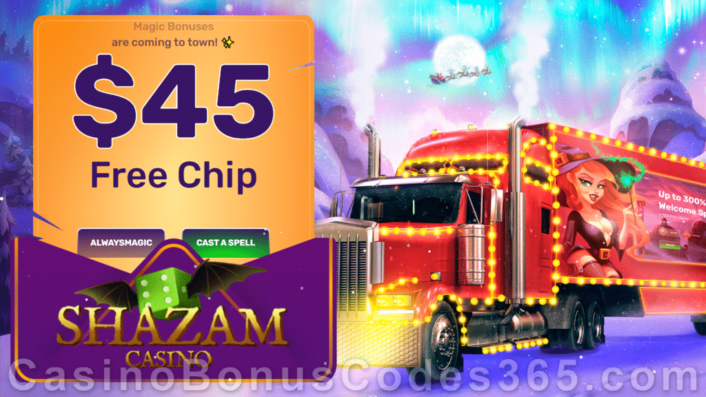 Shazam Casino $45 FREE Chip Special Black Friday No Deposit Offer