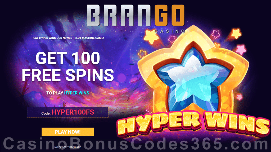 Casino Brango 100 FREE Spins on RTG Hyper Wins Mega Welcome Offer