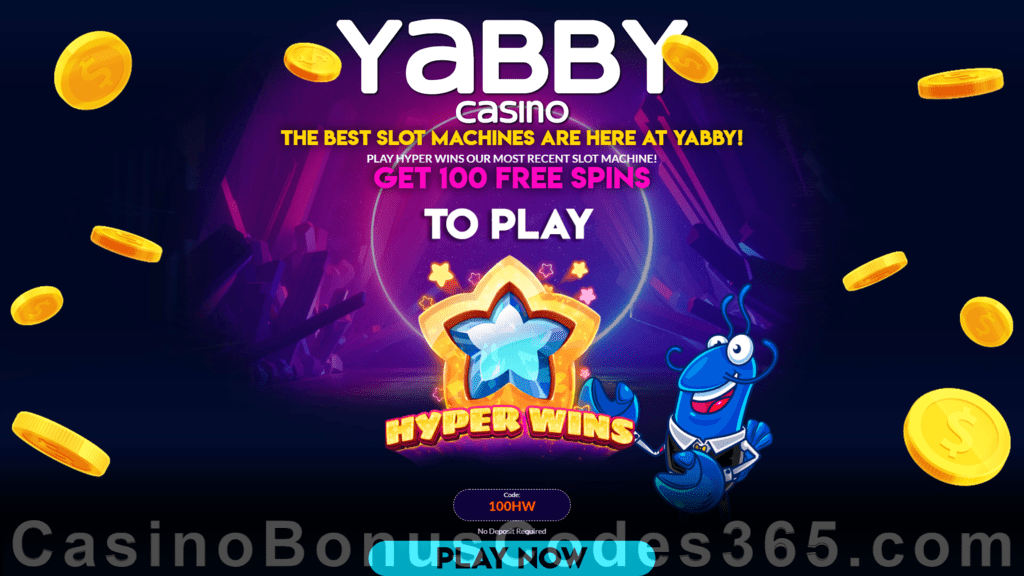 Yabby Casino New RTG Game Exclusive 100 FREE Hyper Wins Spins No Deposit Welcome Deal