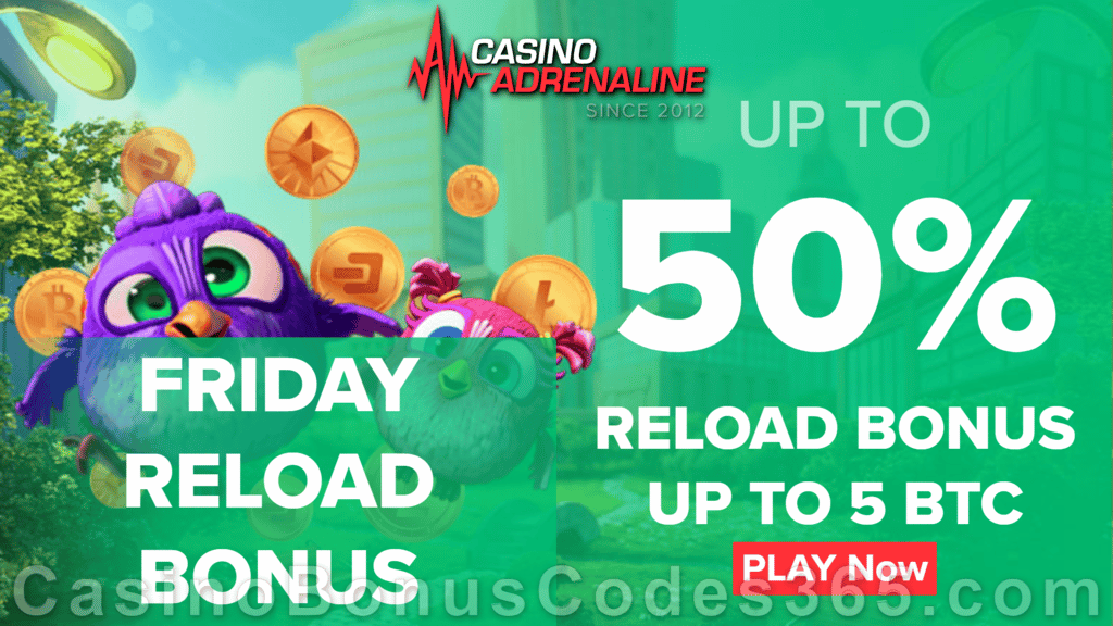 Casino Adrenaline 50% Reload Bonus