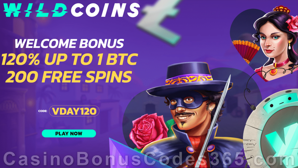 Wildcoins $1000 or 5BTC plus 200 FREE Spins New Players Sign Up Offer