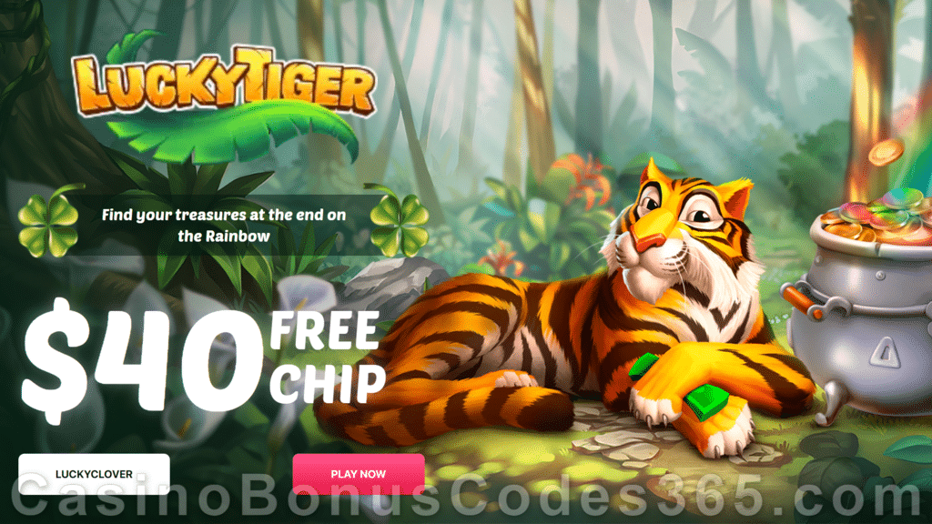 Lucky Tiger Casino $40 FREE Chip Special St. Patrick's Day No Deposit Offer