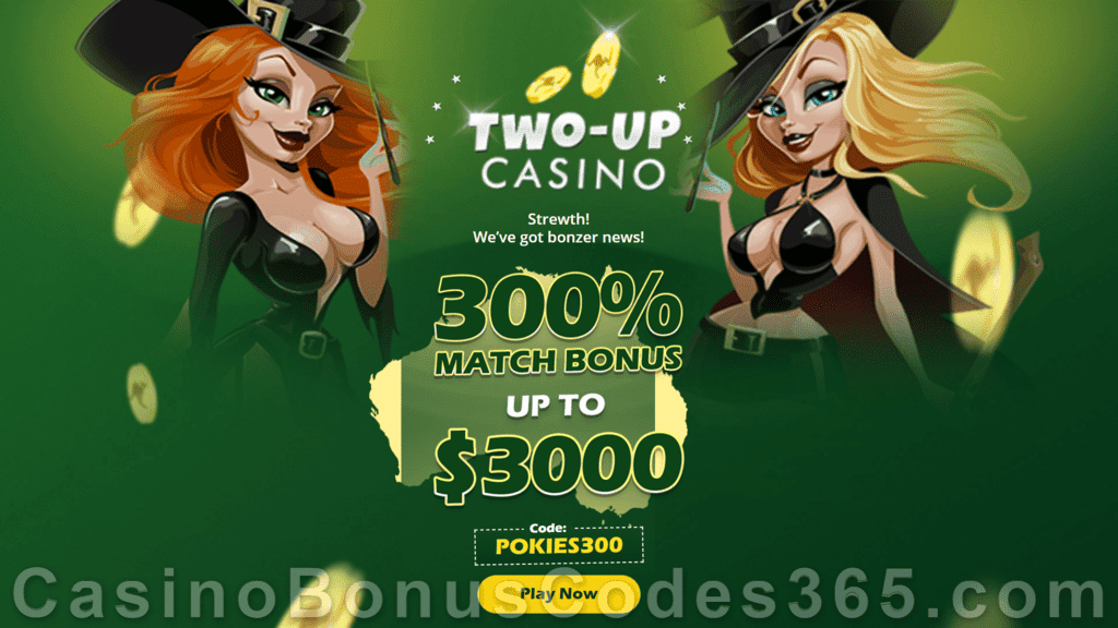 Two-up Casino 300% up to $3000 Welcome Deal