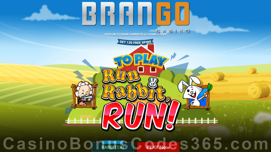 Casino Brango 130 FREE Spins on RTG Run Rabbit Run Mega Welcome Offer