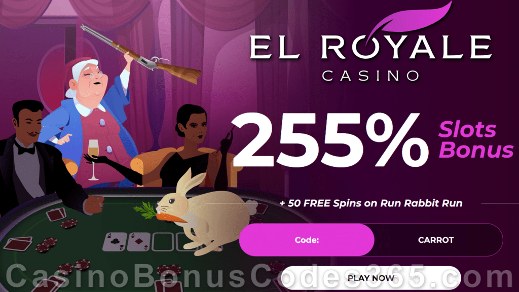 El Royale Casino 255% Match Bonus plus 50 FREE RTG Run Rabbit Run Spins Special Welcome Offer