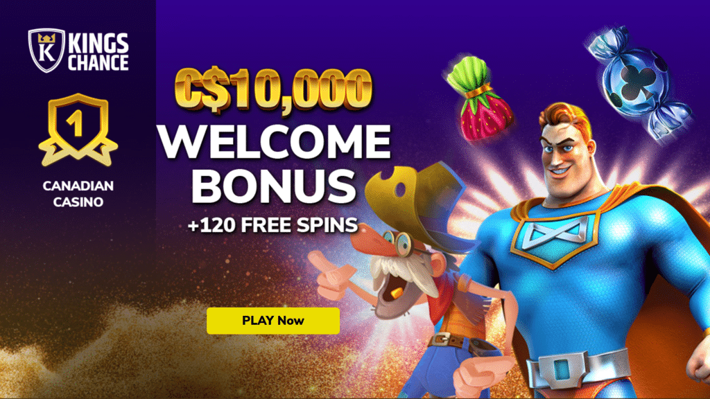 King Chance 10000 Bonus plus 120 FREE Spins New Players Pack