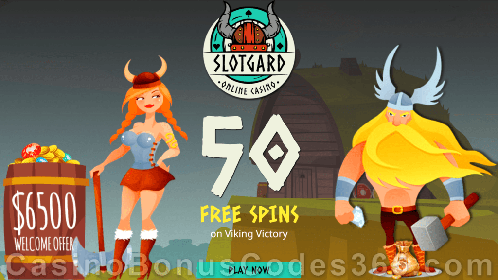 Slotgard Exclusive 50 FREE Spins on Rival Gaming Viking Victory No Deposit Sign Up Offer