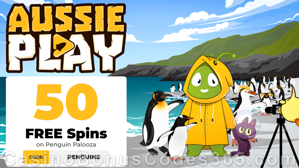 AussiePlay Casino 50 FREE RTG Penguin Palooza Spins Special New Players Offer