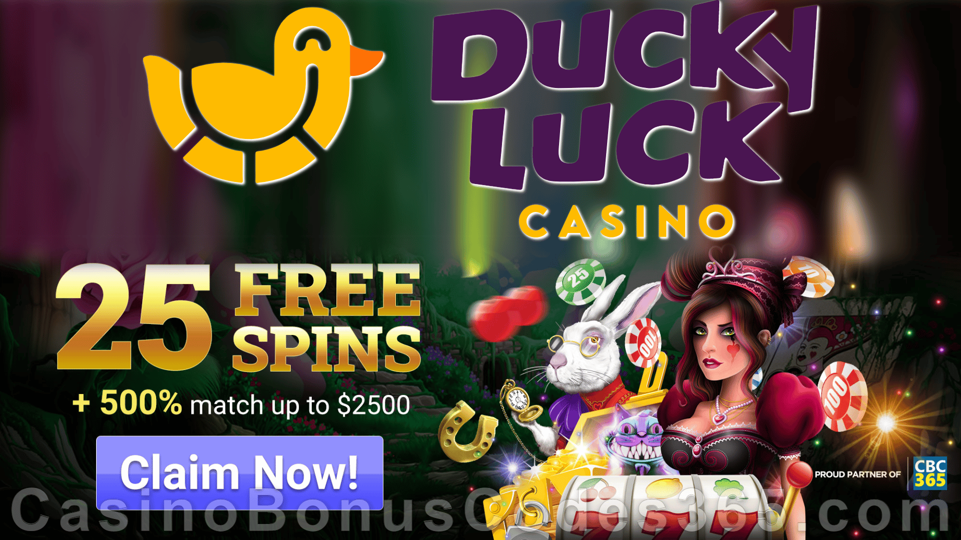 Ducky Luck 500% Match Bonus plus 150 FREE Spins Welcome Package