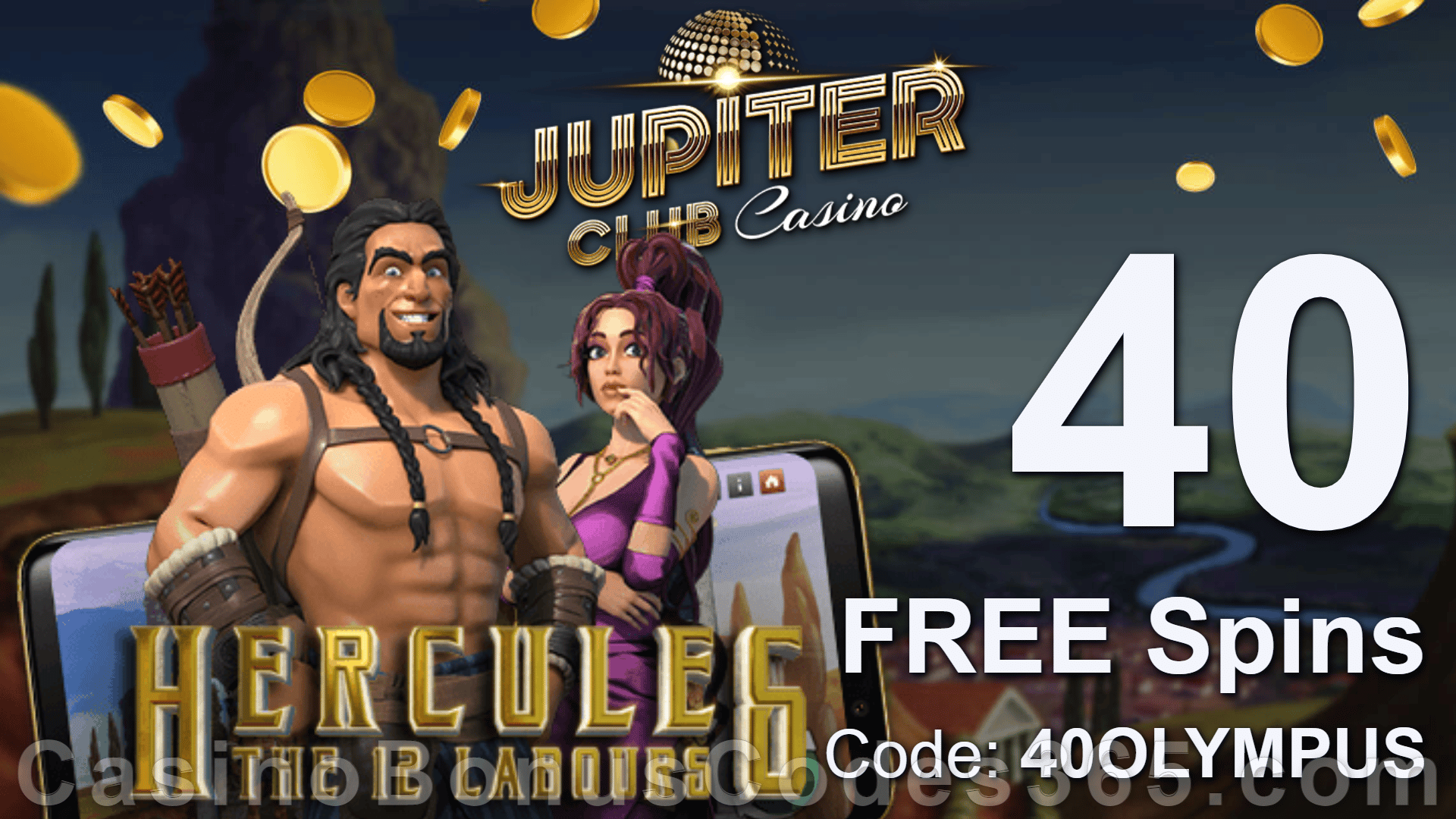 Jupiter Club Casino 82 FREE Saucify Hercules: The 12 Labours Spins plus 200% Match Bonus Welcome Package