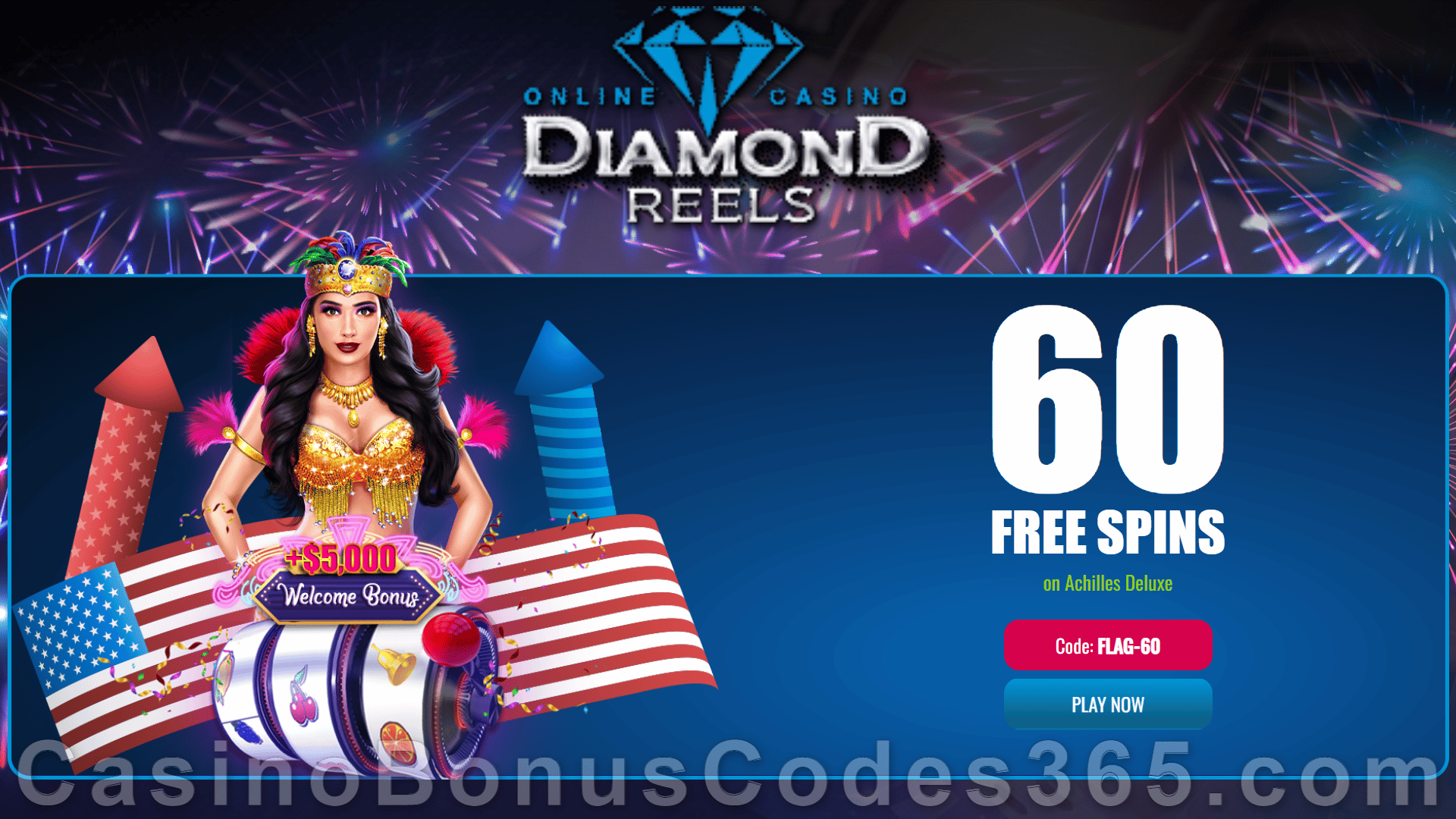 diamond reels $ no deposit bonus