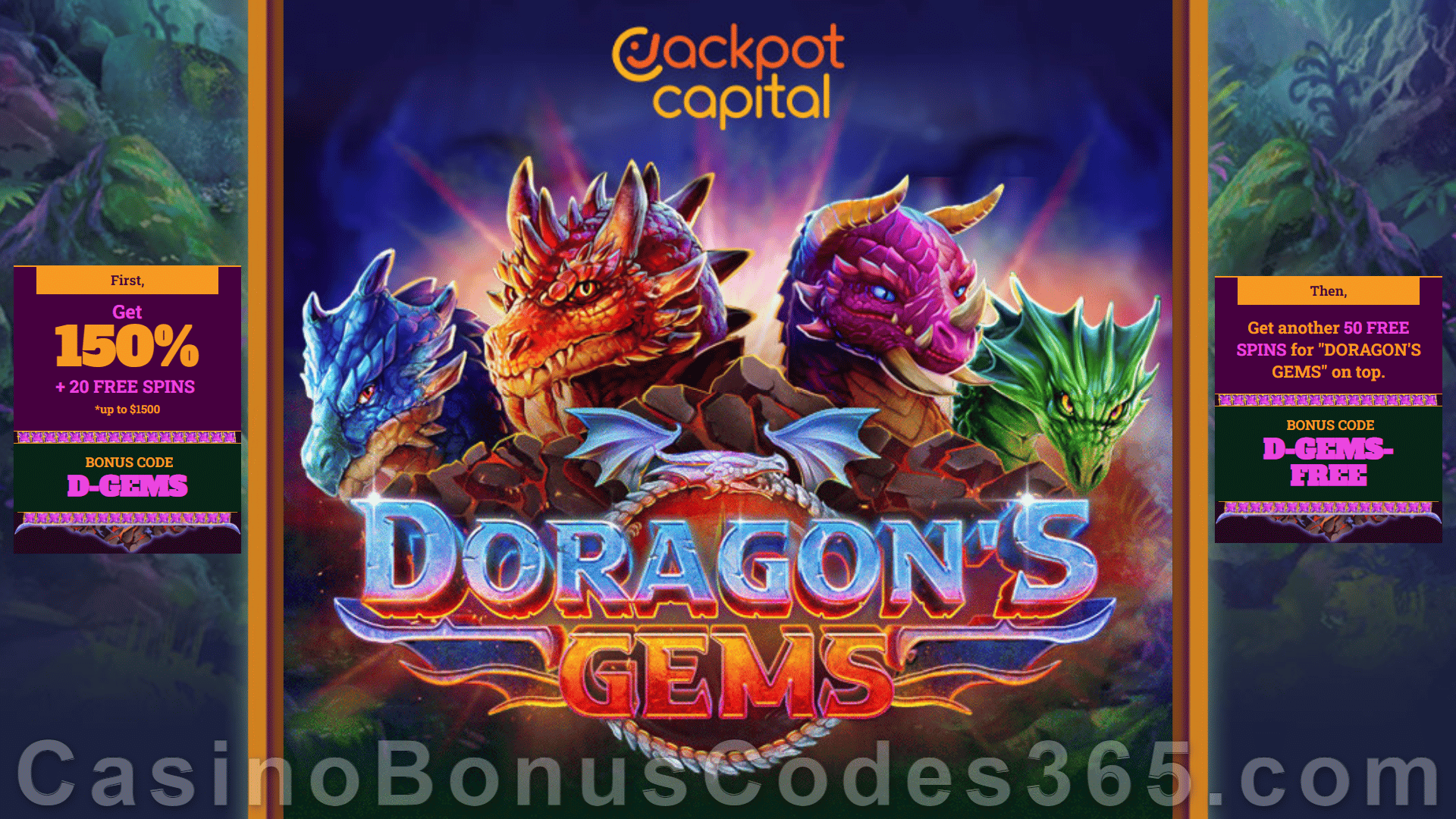 Jackpot Capital New RTG Game Doragon's Gems Bonus Pack