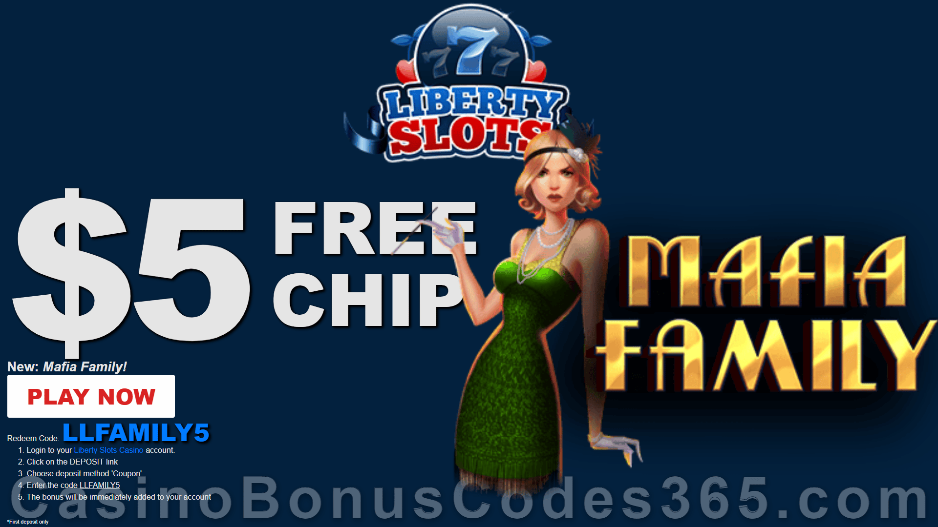 Liberty Slots 50 FREE Mafia Family Spins New WGS Game No Deposit Deal