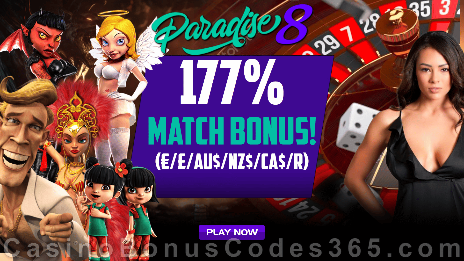 Paradise 8 August Monthly Rival Gaming 177% Match Special Bonus