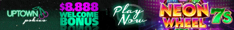 Uptown Pokies RTG Pokies Neon Wheel 7s 400% Match up to $4000 Special Sign Up Deposit Gift Pack