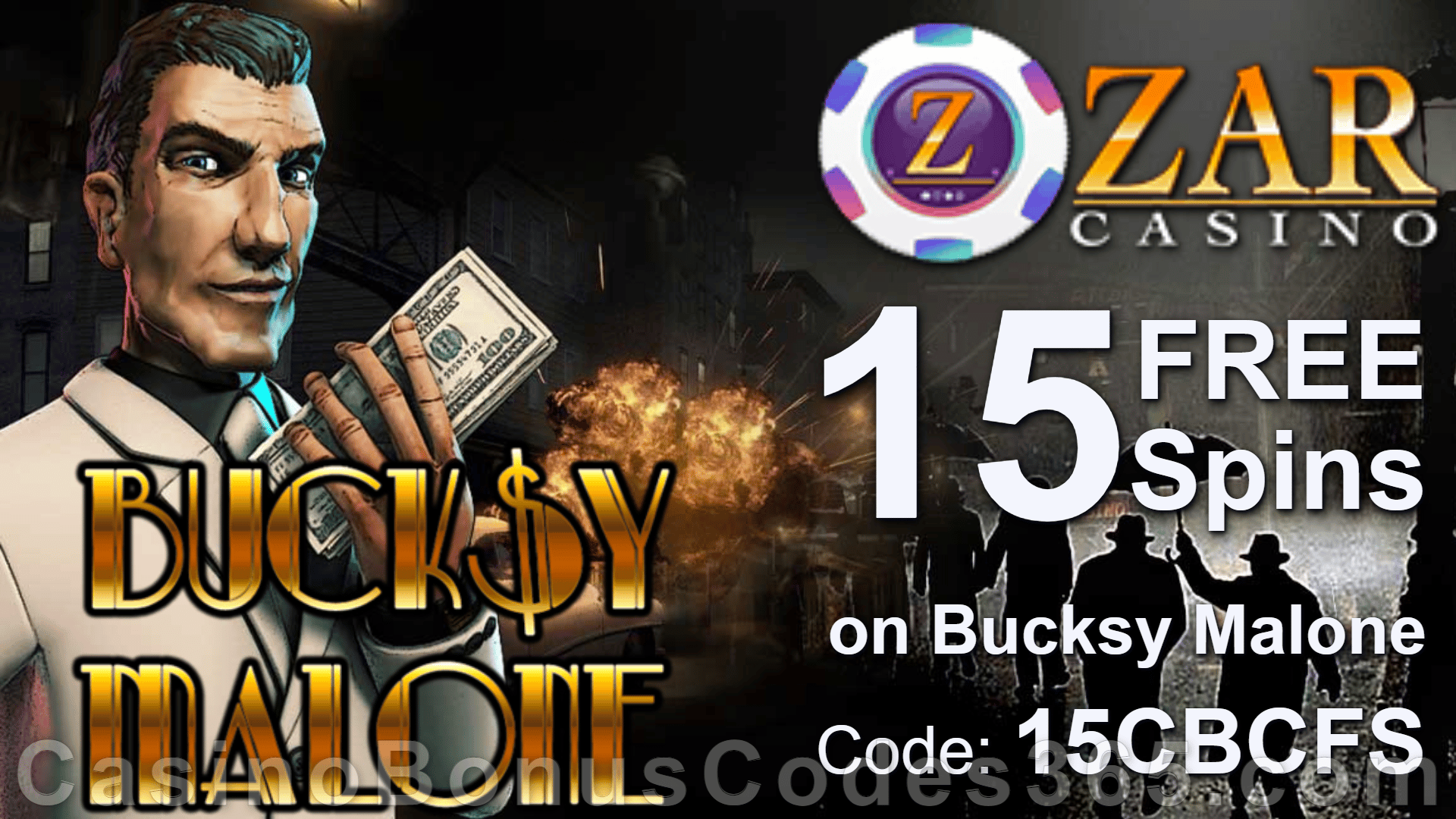 ZAR Casino 15 Saucify FREE Spins on Bucksy Malone Exclusive No Deposit New Players Offer