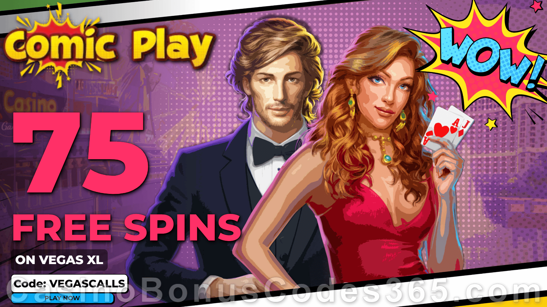 ComicPlay Casino 75 FREE Spins on RTG Vegas XL No Deposit Sign Up Deal