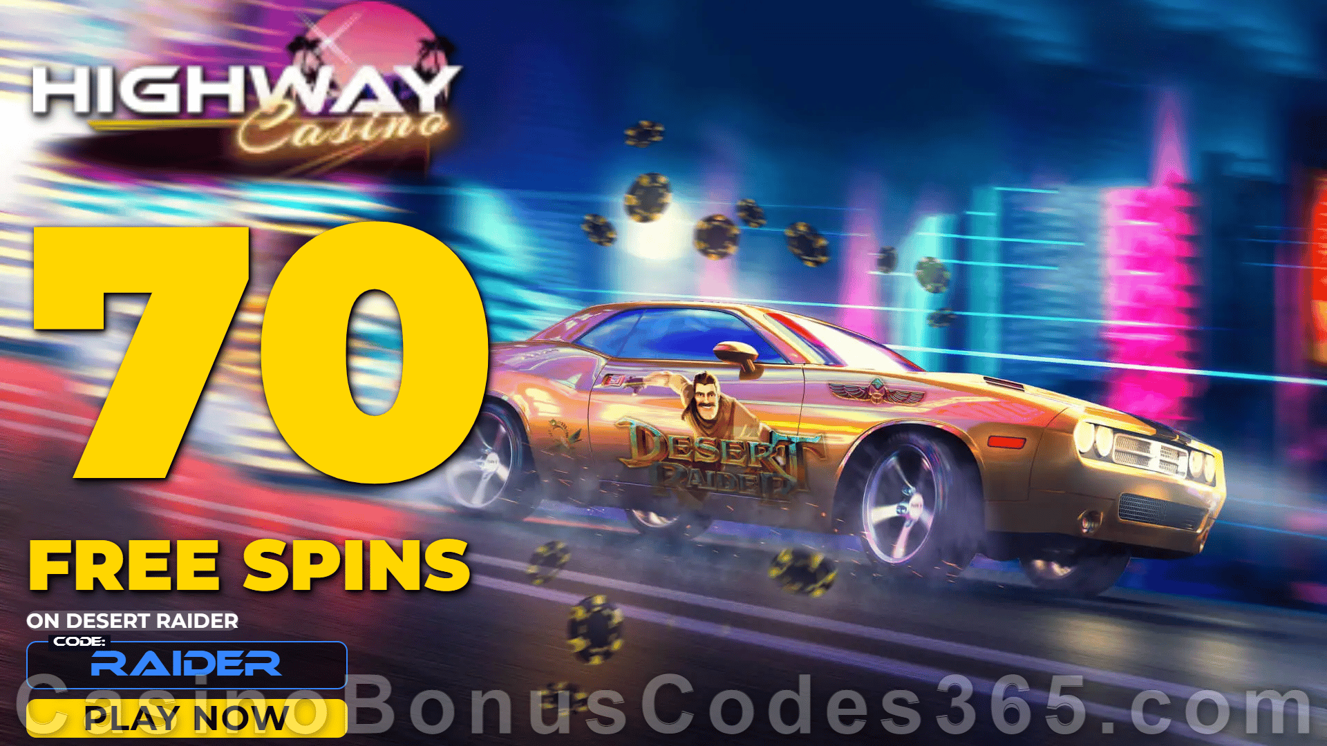 Highway Casino 70 FREE RTG Desert Raider Spins No Deposit New Players Promo