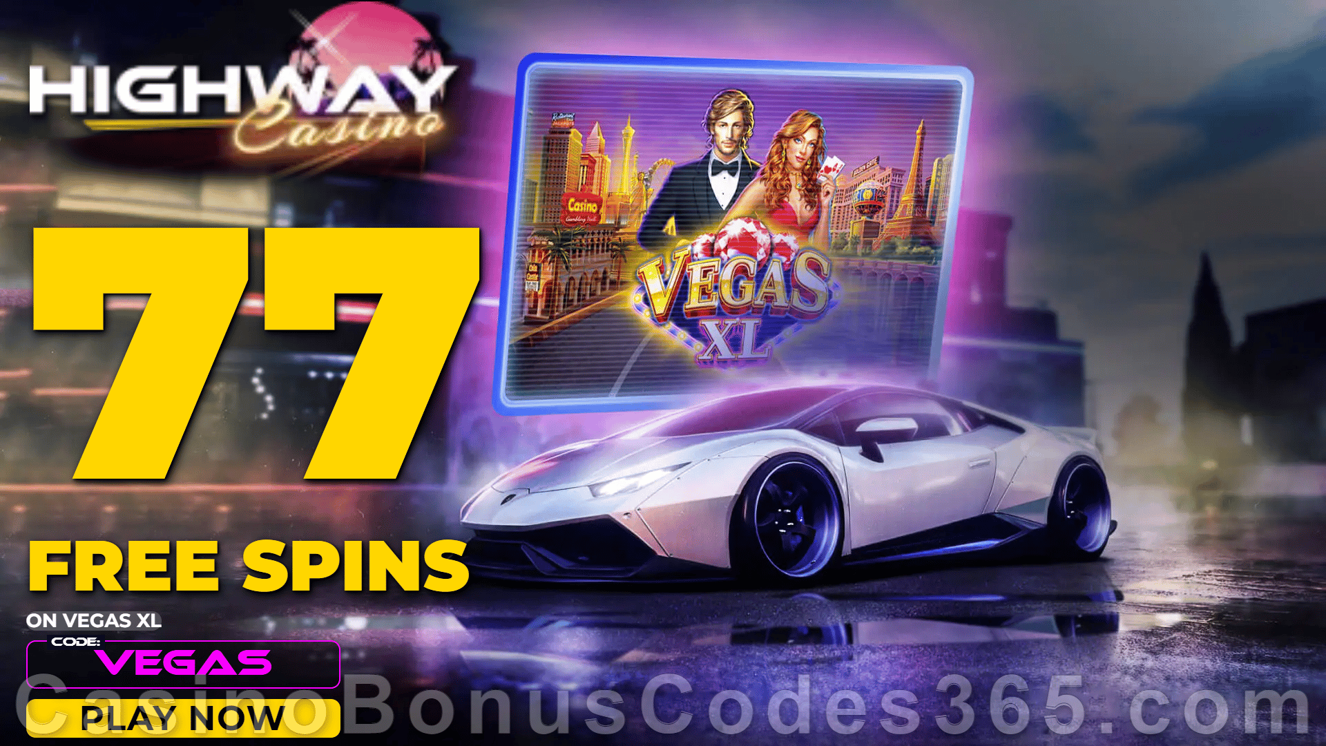 Highway Casino 77 FREE RTG Vegas XL Spins No Deposit New Players Promo