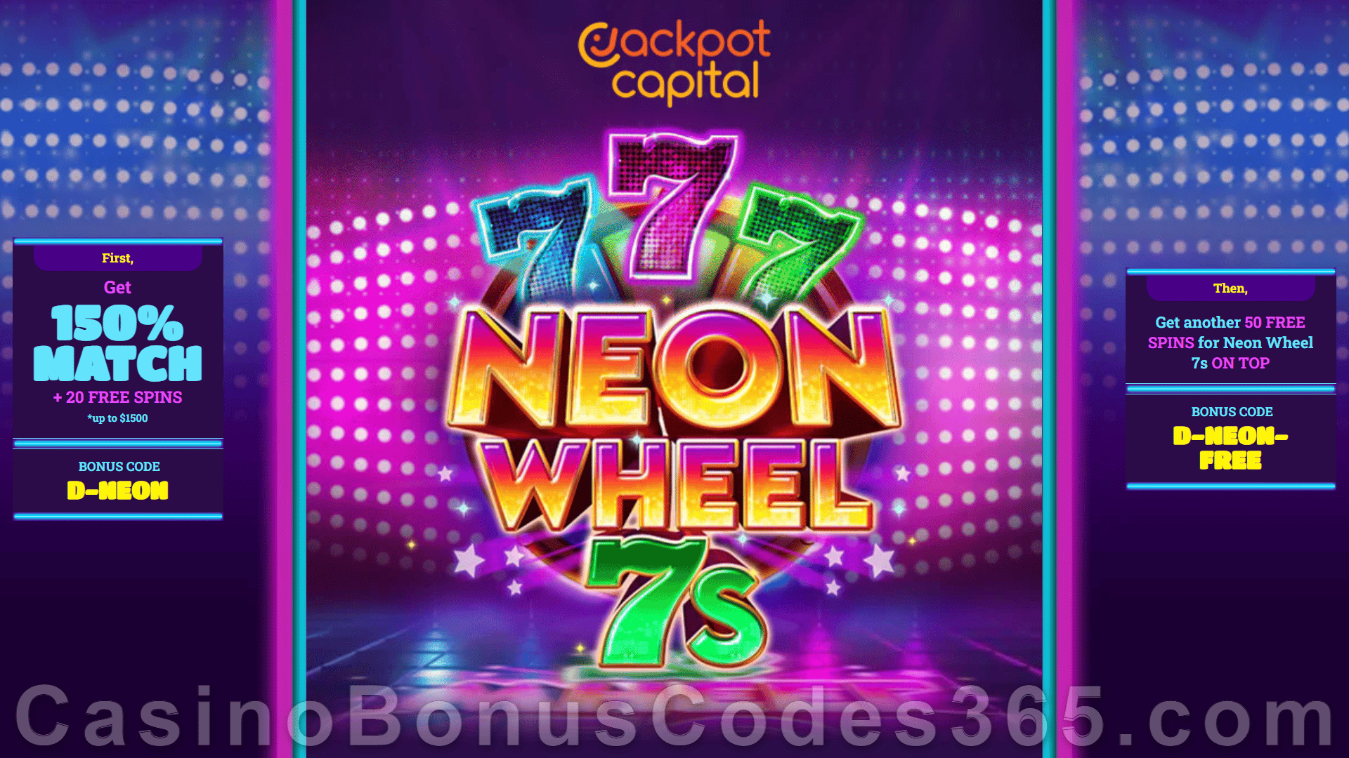 Jackpot Capital New RTG Game Neon Wheel 7s Bonus Pack