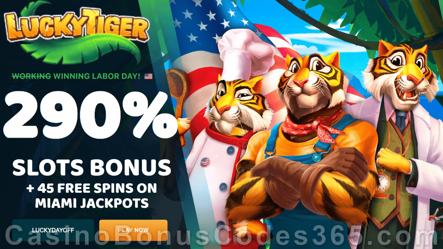 Lucky Tiger Casino Bonus Codes 365