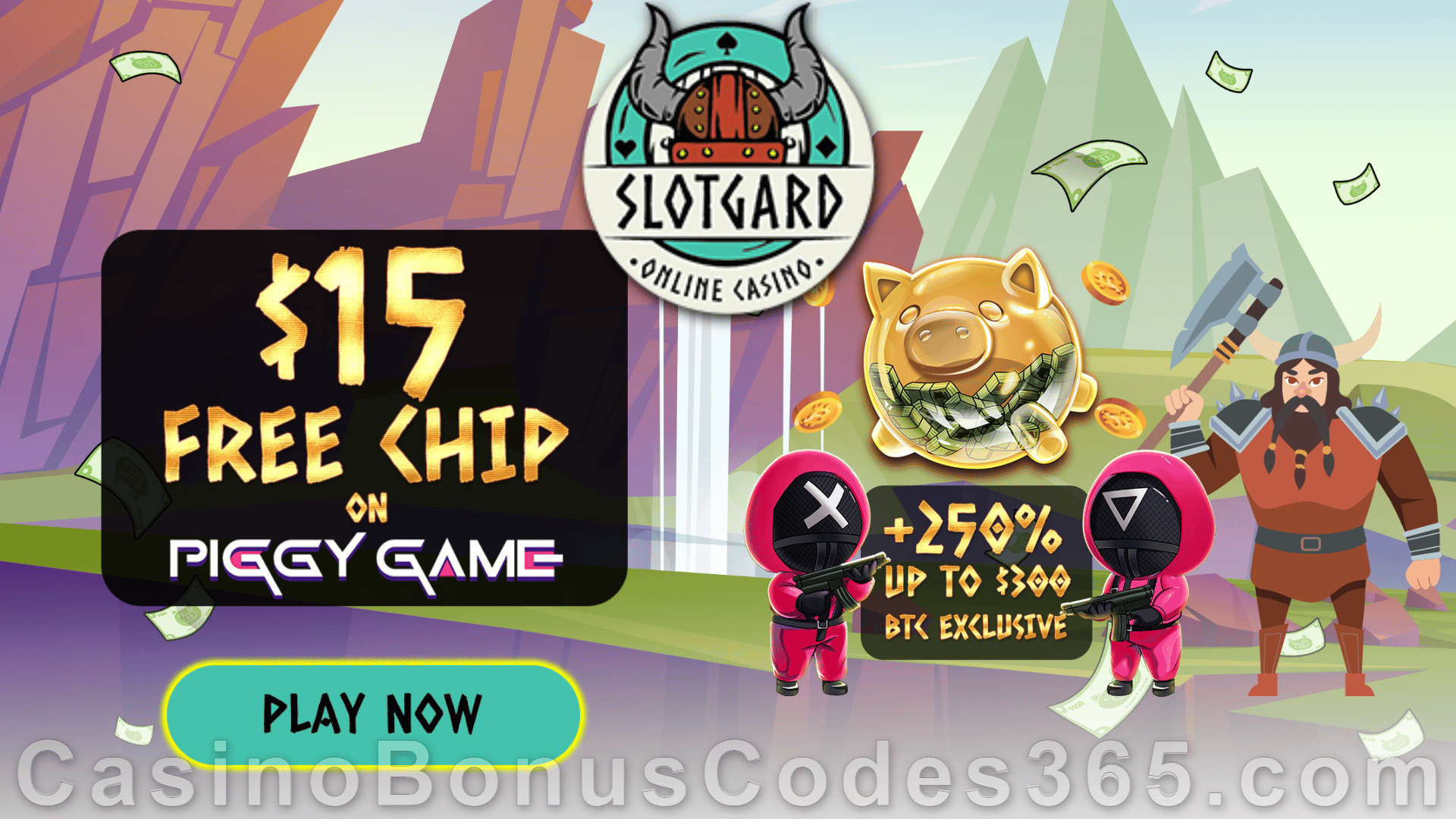 Slotgard 15 FREE Chip on Piggy Game Exclusive No Deposit