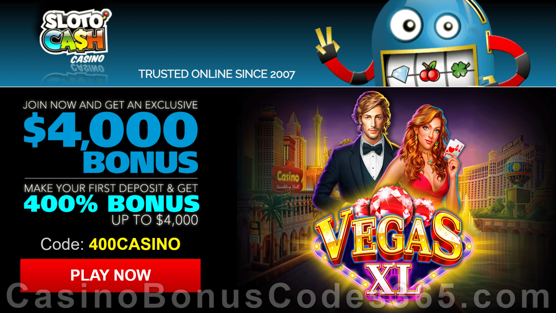 SlotoCash Casino RTG Vegas XL 400% Welcome Bonus