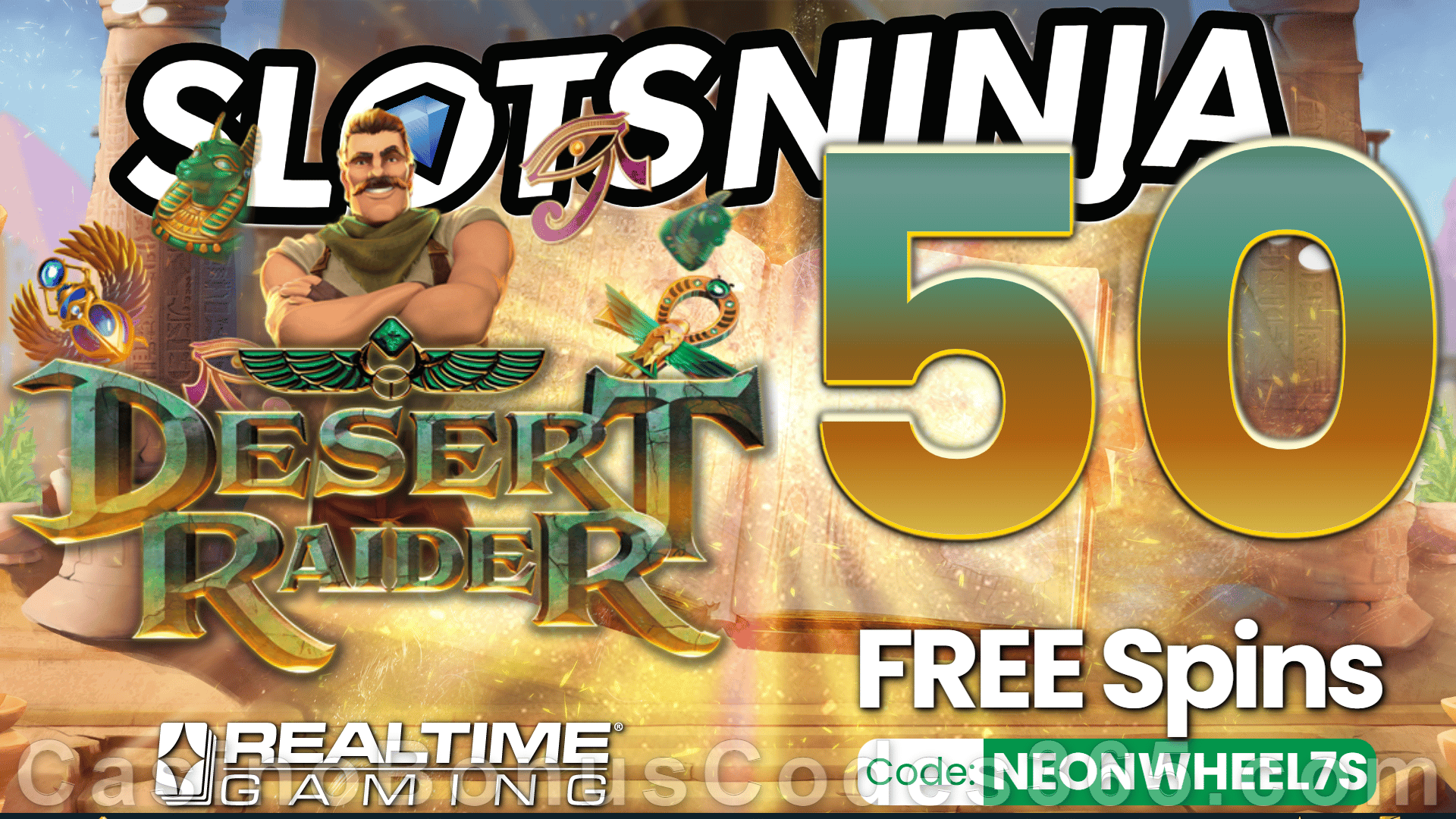 Slots Ninja 50 FREE Spins on RTG Desert Raider Special RTG Game No Deposit New Players Offer