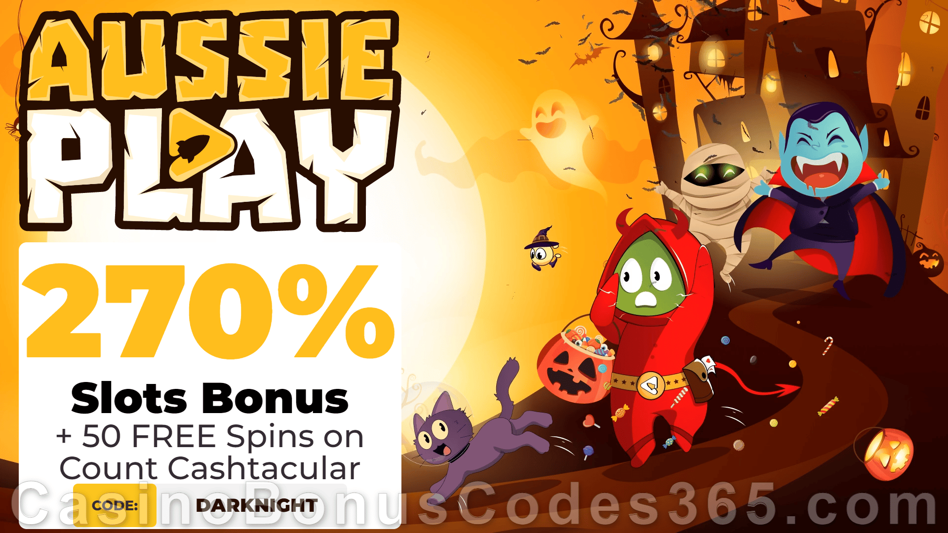 AussiePlay Casino 270% Match Pokies Bonus plus 40 FREE Count Cashtacular Spins New RTG Game Welcome Offer