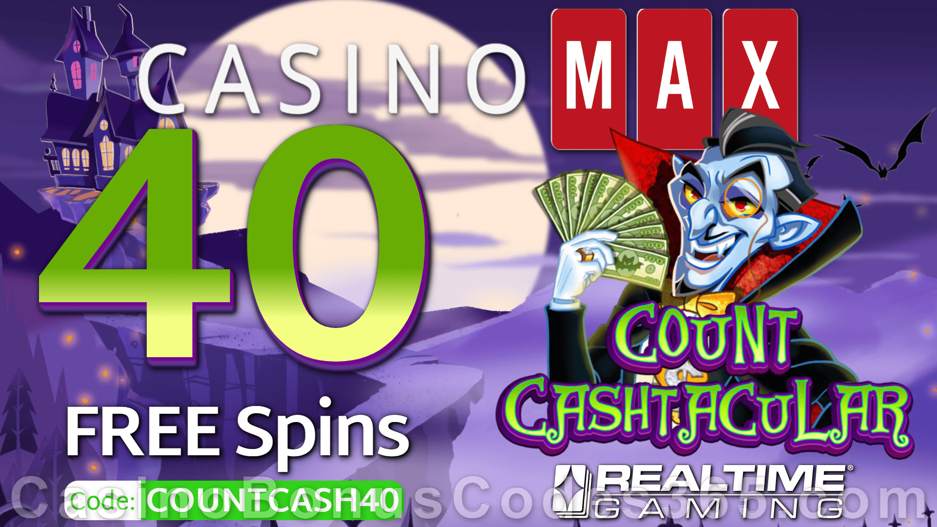 Casino Max New RTG Game 40 FREE Count Cashtacular Spins Special No Deposit Welcome Offer