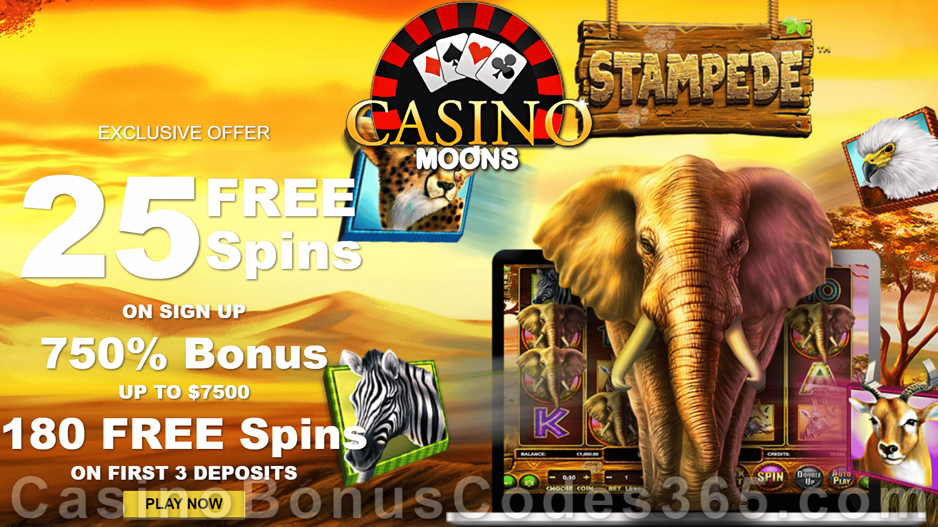 Casino Moons 25 FREE Spins plus 200% Match New Players Sign Up Deal