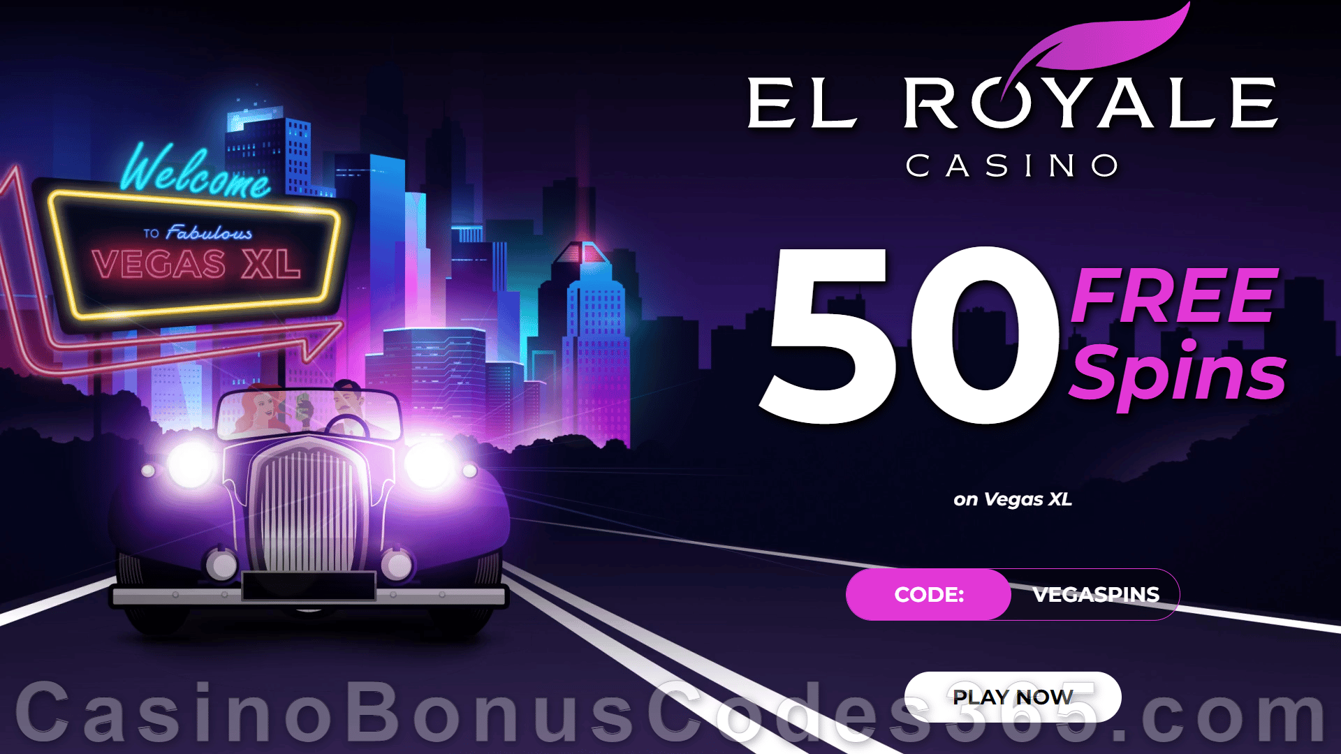 El Royale Casino 50 FREE RTG Vegas XL Spins Special No Deposit Welcome Sign Up Offer