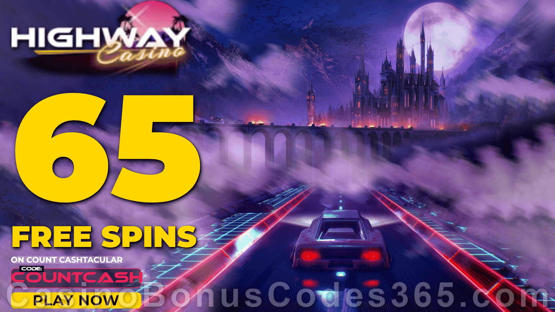 Highway Casino 65 FREE RTG Count Cashtacular Spins No Deposit New Players Promo