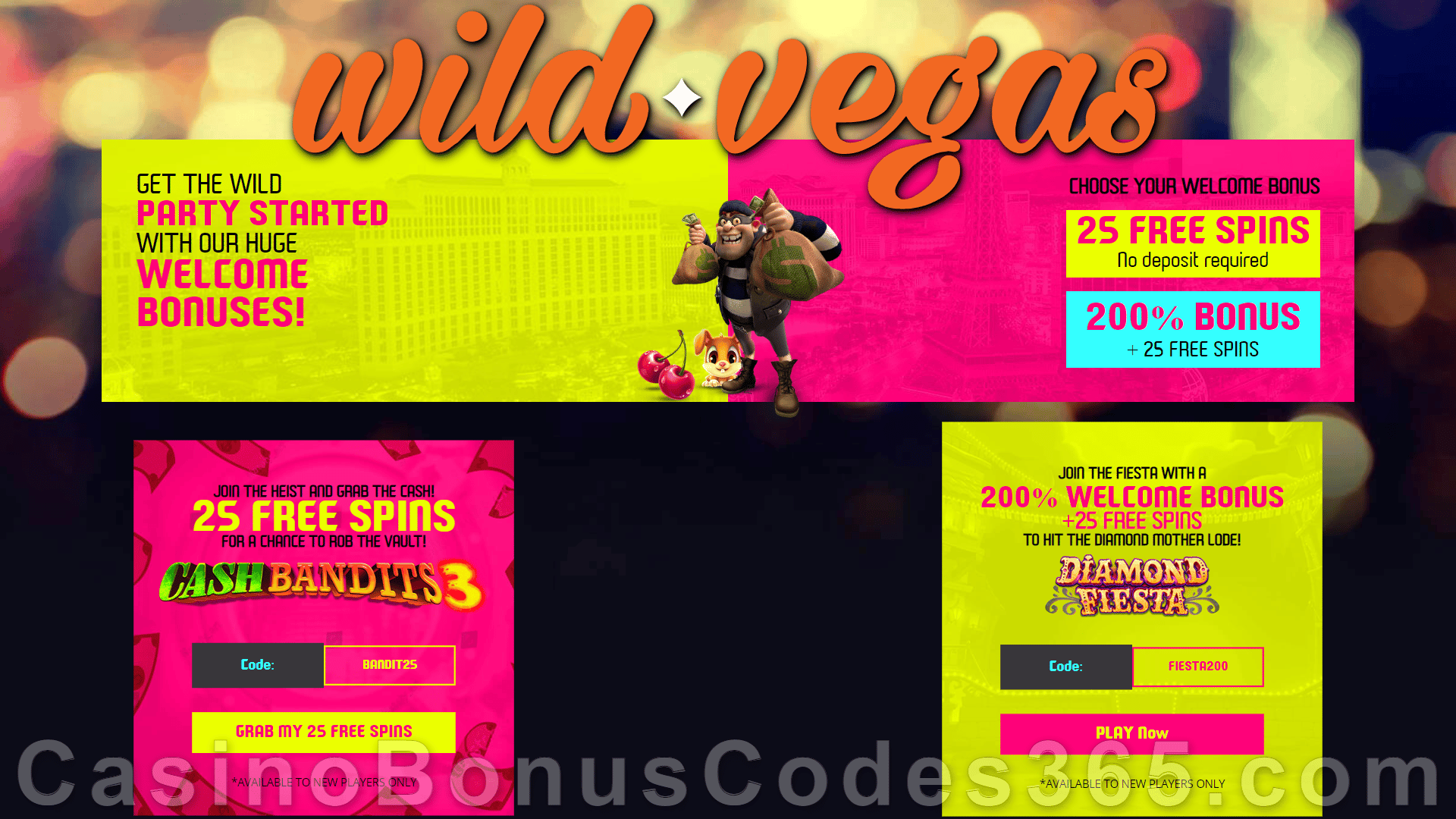 Wild Vegas Casino 250% No Max Bonus plus 50 FREE RTG Witchy Wins Spins Game of the Week Special Offer