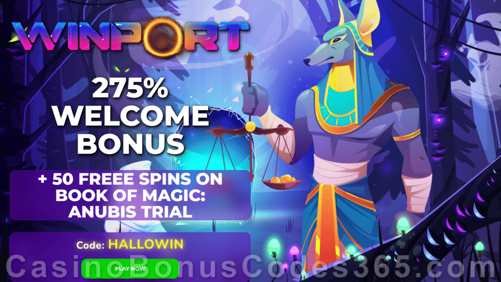 WinPort Casino 275% Match Bonus plus 50 FREE Spins on Book of Magic ...