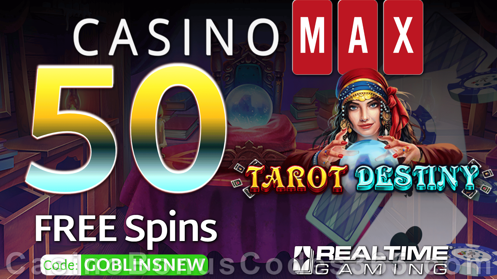 Casino Max 50 FREE Spins on Tarot Destiny Special New RTG Game No Deposit Promo