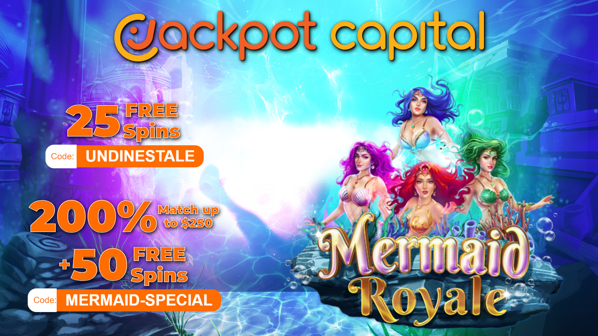 Jackpot Capital RTG Mermaid Royale Special Bonuses