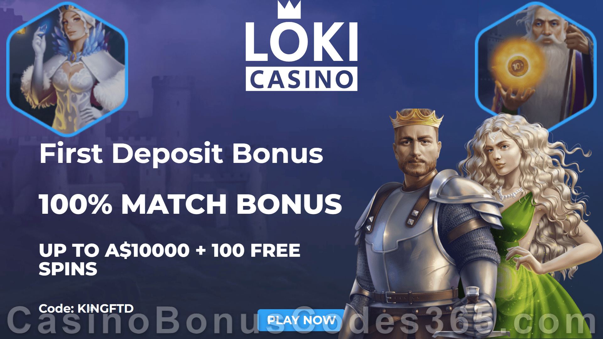 Loki Casino $300 Bonus plus 100 FREE Spins Welcome Package