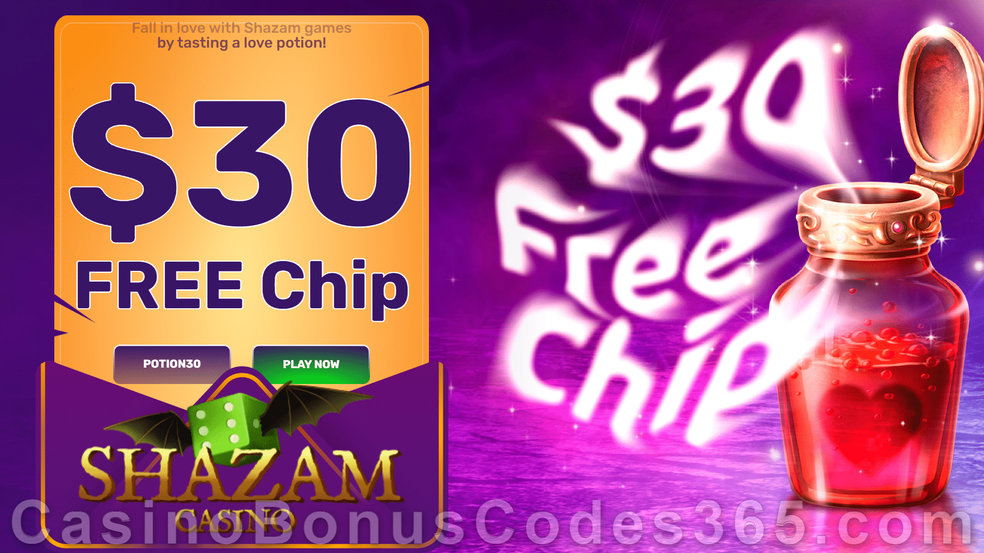 Shazam Casino $30 FREE Chip Special Halloween No Deposit Offer