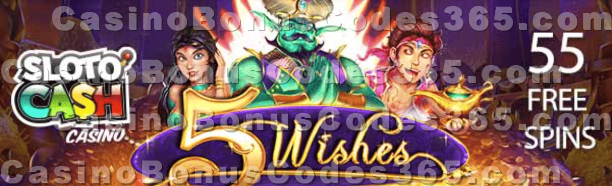 SlotoCash Casino 5 Wishes New RTG Game Coming Soon