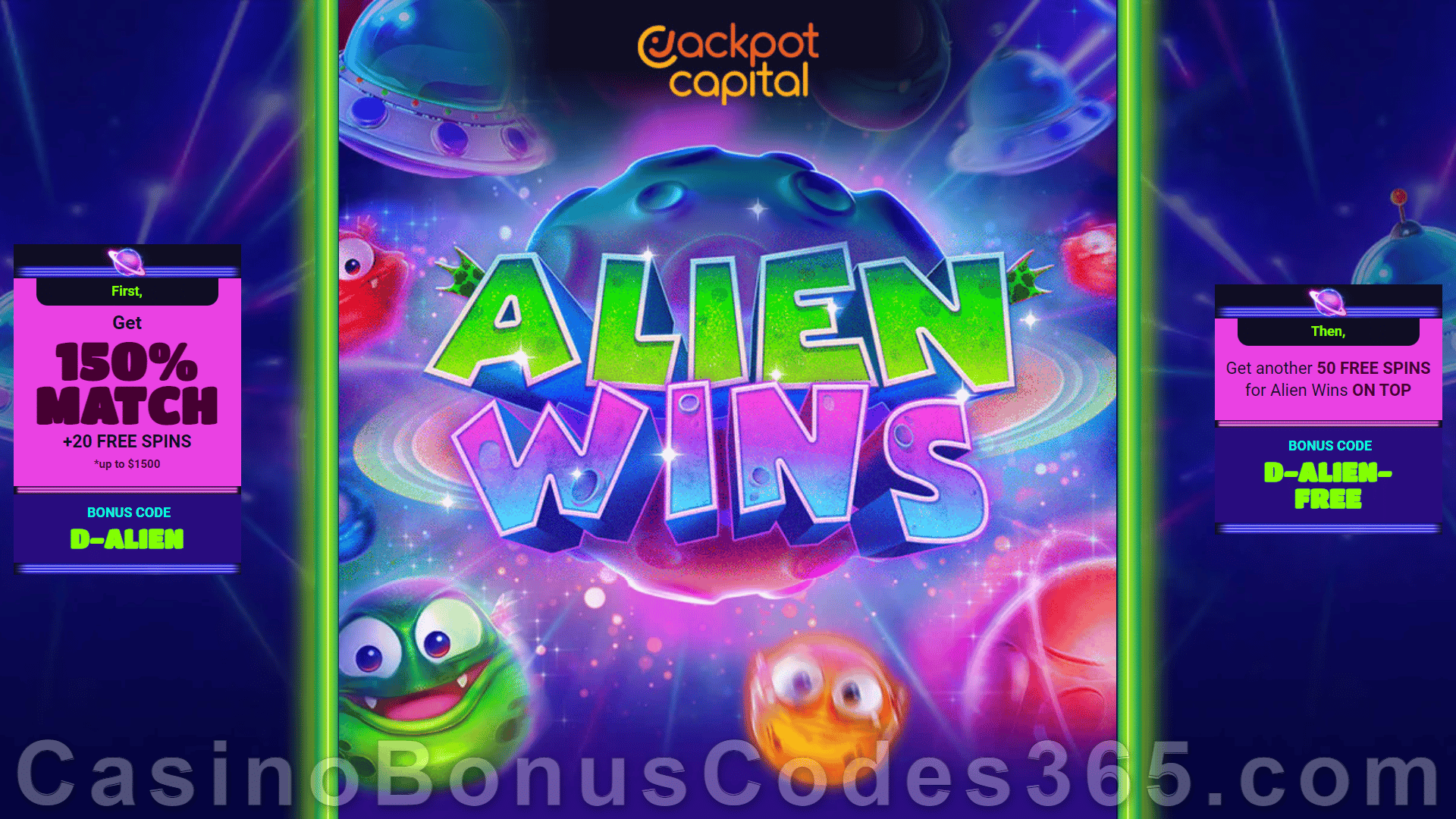 Jackpot Capital New RTG Game Alien Wins Bonus Pack