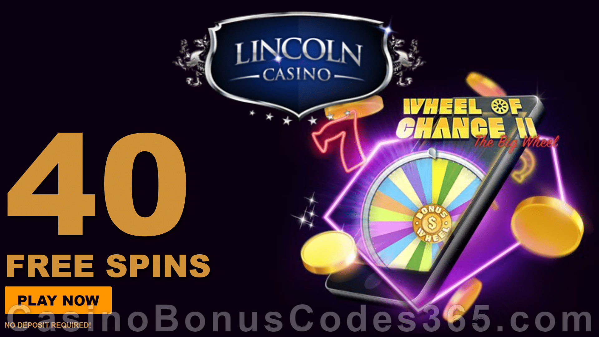 Lincoln Casino WGS Wheel of Chance II 100 FREE Spins