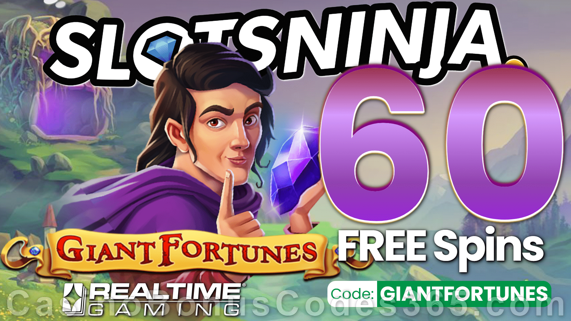 Slots Ninja 60 FREE Spins on Giant Fortunes Special New RTG Game No Deposit Promo