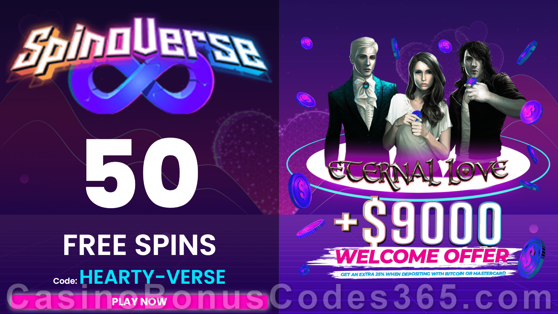 SpinoVerse Casino Bonus Codes 365