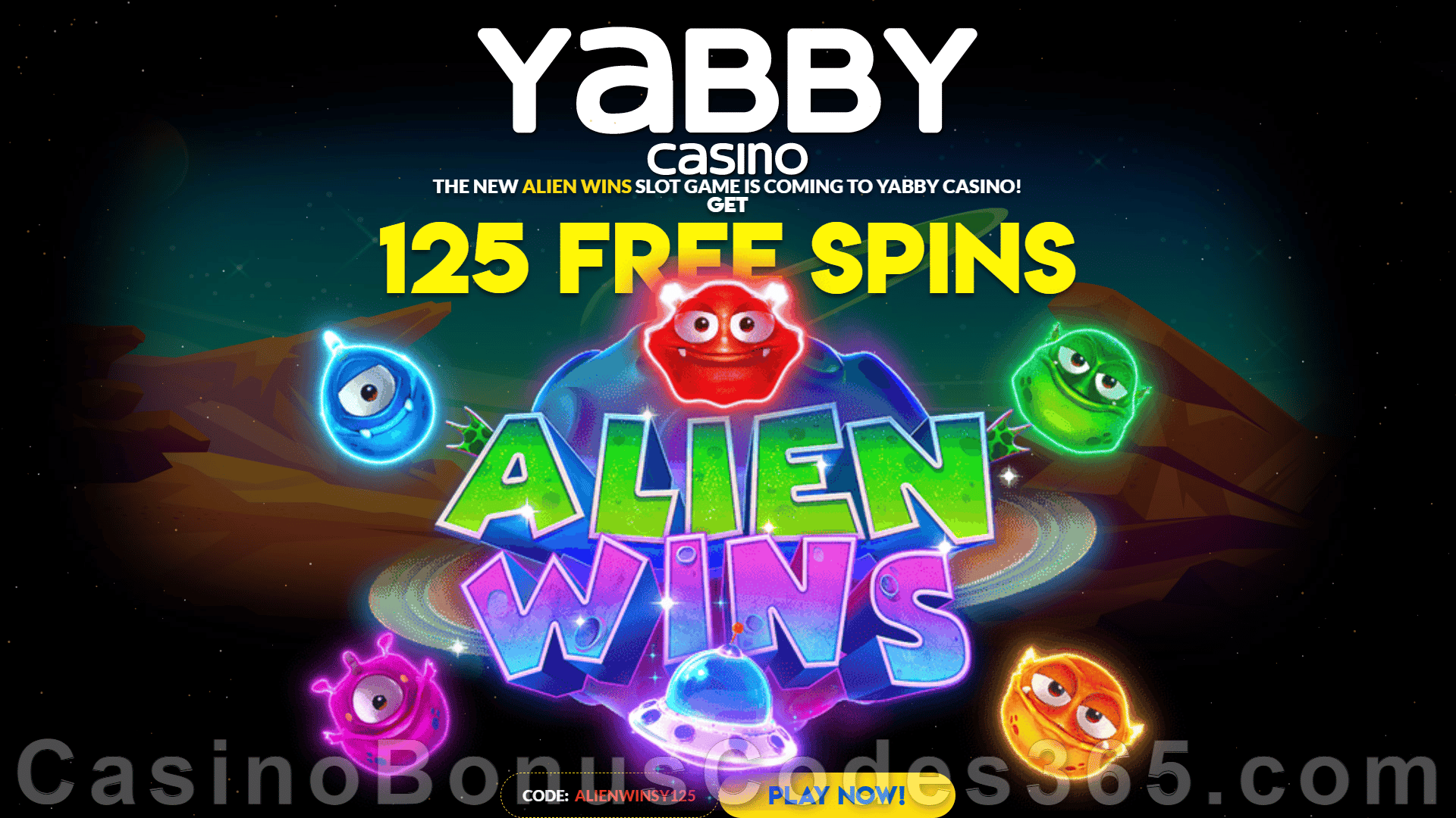 Yabby Casino New RTG Game Exclusive 100 FREE Alien Wins Spins No Deposit Welcome Deal